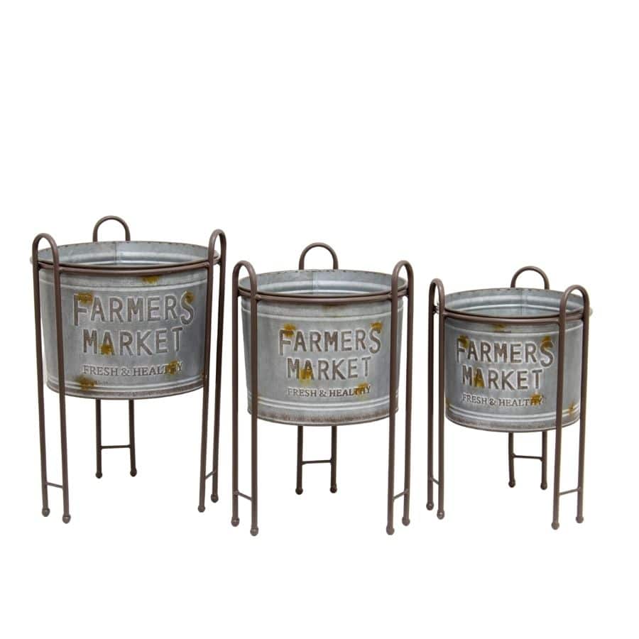 Farmers Market Rustic Pots x 3 SET