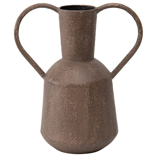 Rusted Vase With Heart Handles